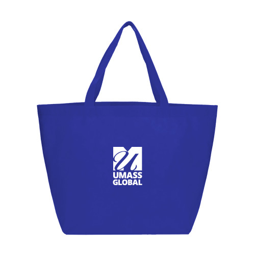  Yaya Non Woven Royal Shopper Tote - UMass Global Primary Logo Stacked