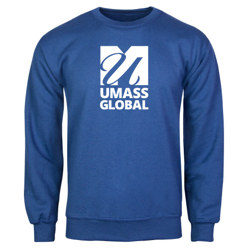  Royal Fleece Crew - UMass Global Primary Logo Stacked