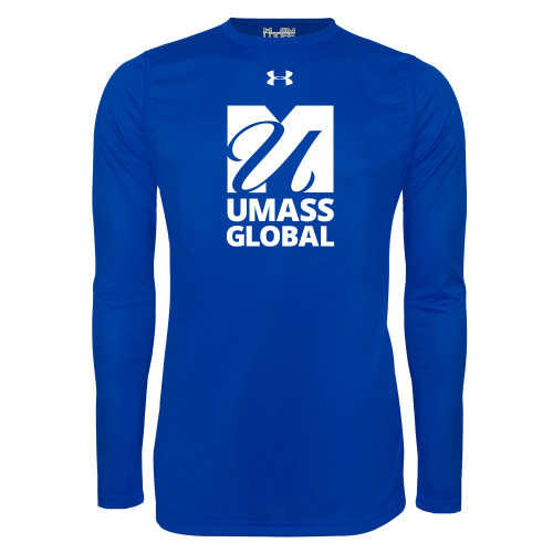  Under Armour Royal Long Sleeve Tech Tee - UMass Global Primary Logo Stacked