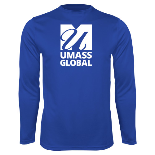  Royal Performance Long Sleeve Shirt - UMass Global Primary Logo Stacked