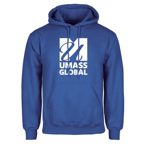  Royal Fleece Hoodie - UMass Global Primary Logo Stacked