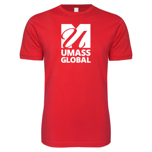  Next Level Red Softstyle T Shirt - UMass Global Primary Logo Stacked