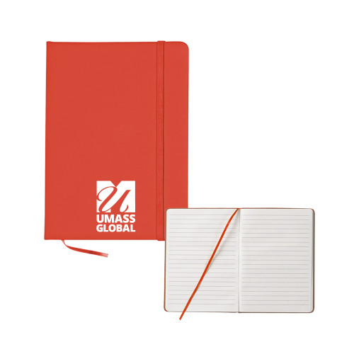  5x7 Red Hard Cover Journal - UMass Global Primary Logo Stacked
