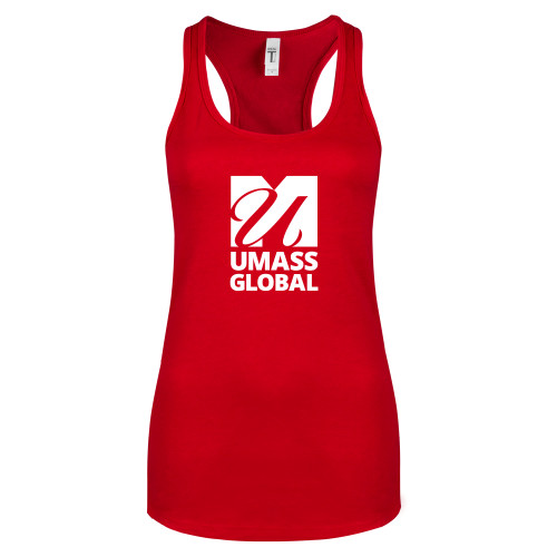  Next Level Racerback Tank Red - UMass Global Primary Logo Stacked