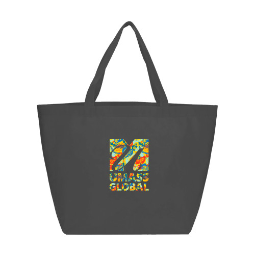  Yaya Non Woven Grey Shopper Tote - UMass Global Floral Pattern