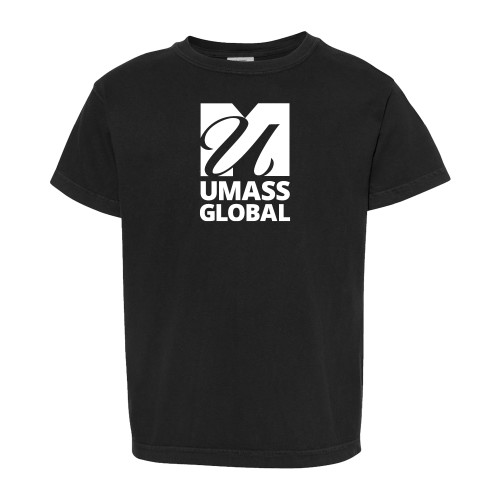  Comfort Colors Youth Black T Shirt - UMass Global Primary Logo Stacked