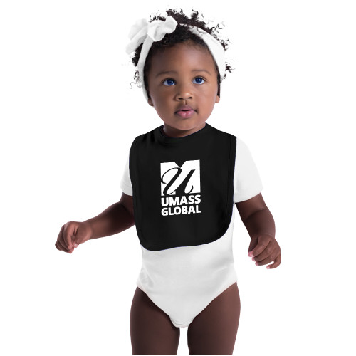 Black Baby Bib - UMass Global Primary Logo Stacked