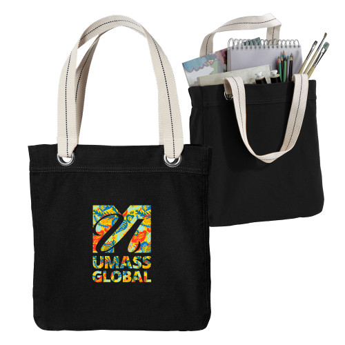  Allie Black Canvas Tote - UMass Global Floral Pattern