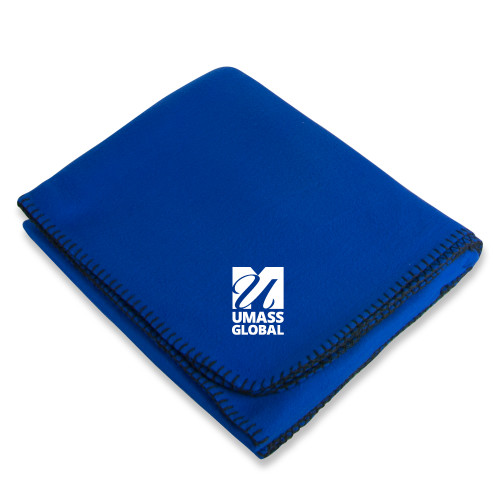  Royal Arctic Fleece Blanket - UMass Global Primary Logo Stacked