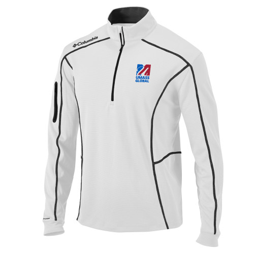  Columbia White Omni Wick Shotgun 1/4 Zip - UMass Global Primary Logo Stacked