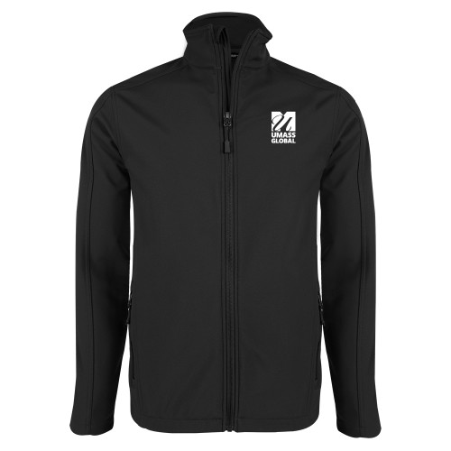  Black Softshell Jacket - UMass Global Primary Logo Stacked