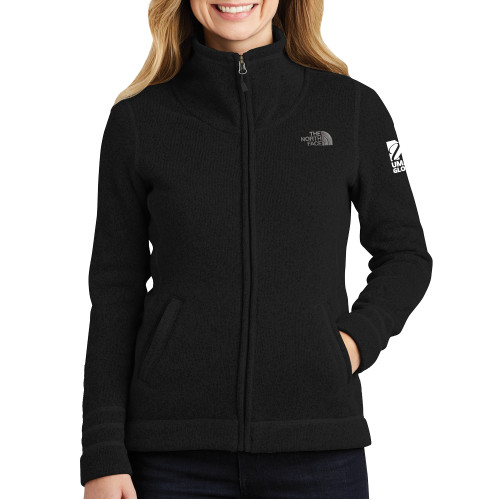  The North Face Womens Black Heather Fleece Jacket - UMass Global Primary Logo Stacked