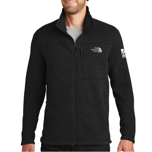  The North Face Black Heather Fleece Jacket - UMass Global Primary Logo Stacked