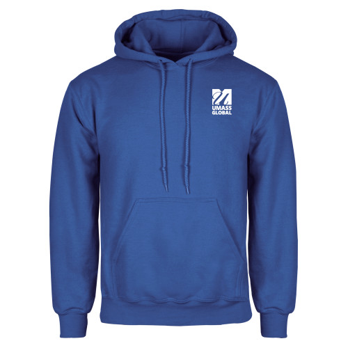  Royal Fleece Hoodie - UMass Global Primary Logo Stacked