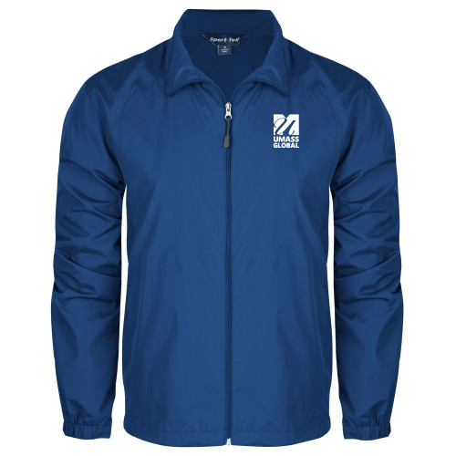  Royal Full Zip Wind Jacket - UMass Global Primary Logo Stacked
