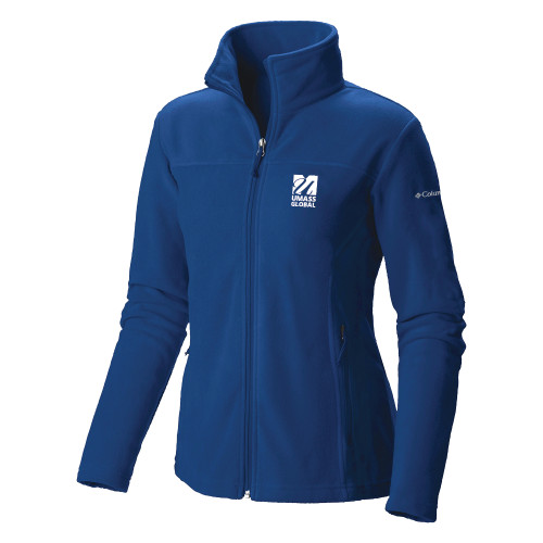  Columbia Womens Royal Full Zip Fleece Jacket - UMass Global Primary Logo Stacked