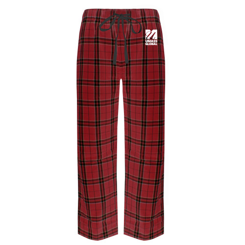  Red/Black Flannel Pajama Pant - UMass Global Primary Logo Stacked