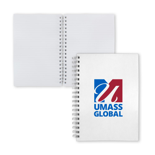  Clear 7 x 10 Spiral Journal Notebook - UMass Global Primary Logo Stacked