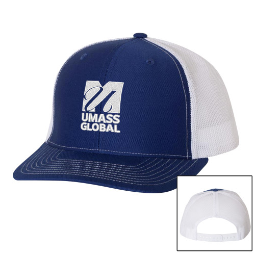  Richardson Royal/White Trucker Hat - UMass Global Primary Logo Stacked