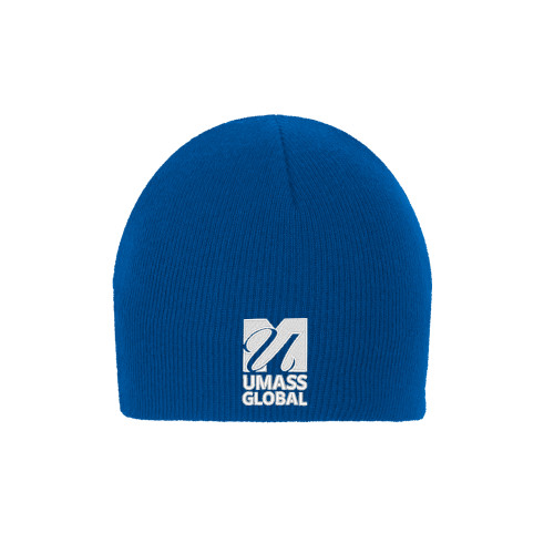  Royal Knit Beanie - UMass Global Primary Logo Stacked