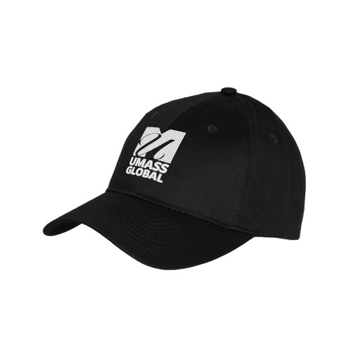  Youth Black Pro Style Hat - UMass Global Primary Logo Stacked