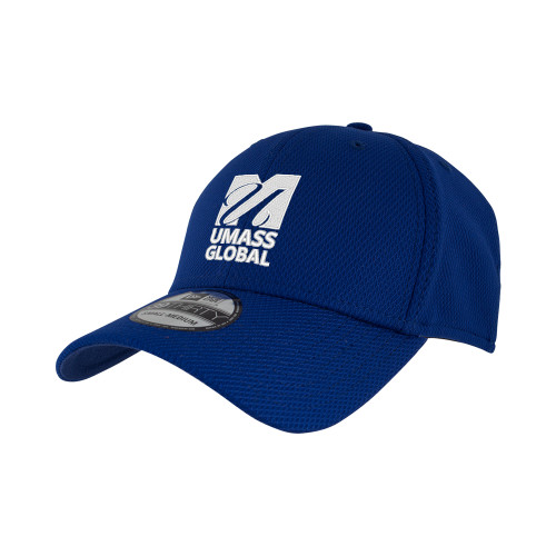  New Era Royal Diamond Era 39Thirty Stretch Fit Hat - UMass Global Primary Logo Stacked