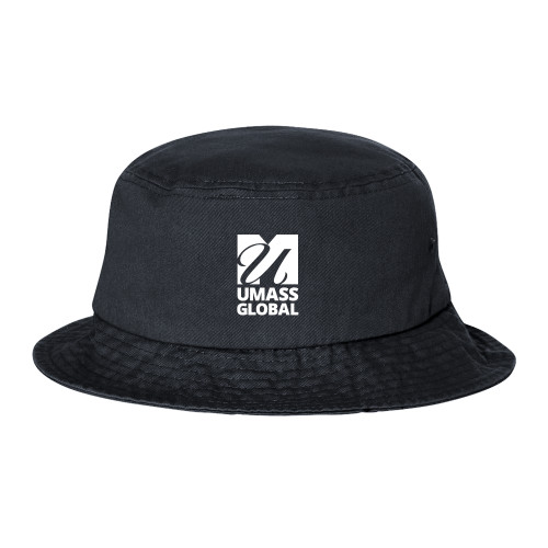  Sportsman Black Bucket Hat - UMass Global Primary Logo Stacked