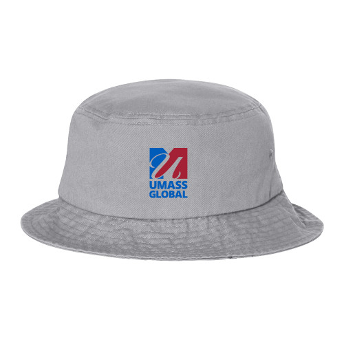  Sportsman Grey Bucket Hat - UMass Global Primary Logo Stacked