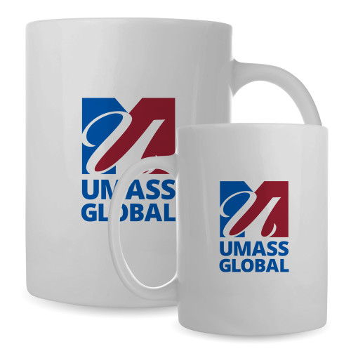  Full Color White Mug 15oz - UMass Global Primary Logo Stacked