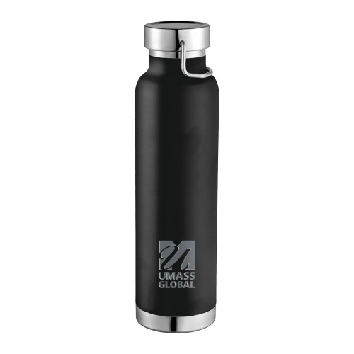  Thor Copper Vacuum Insulated Black Bottle 22oz - UMass Global Primary Logo Stacked Engraved