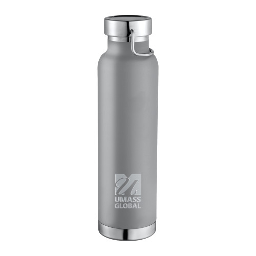  Thor Copper Vacuum Insulated Grey Bottle 22oz - UMass Global Primary Logo Stacked Engraved