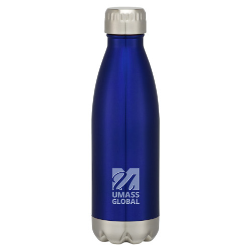  Swig Stainless Steel Blue Bottle 16oz - UMass Global Primary Logo Stacked Engraved