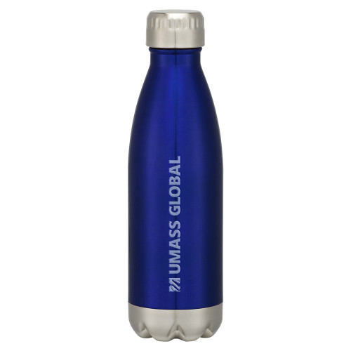  Swig Stainless Steel Blue Bottle 16oz - UMass Global Horizontal Logo without Tagline Engraved