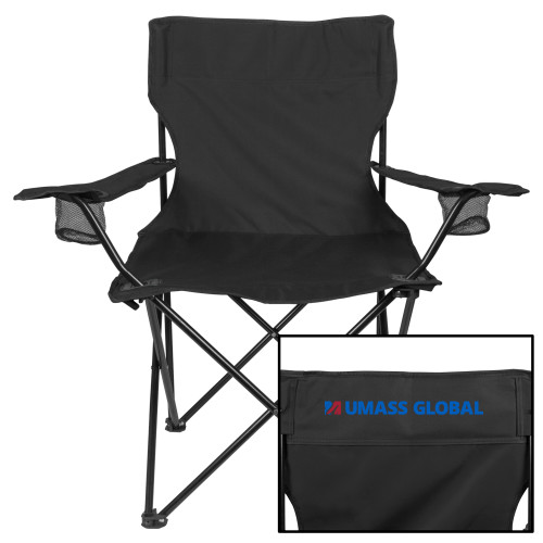 Deluxe Black Captains Chair - UMass Global Horizontal Logo without Tagline