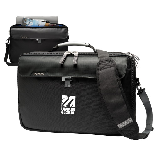  OGIO Black Pursuit Messenger Bag - UMass Global Primary Logo Stacked
