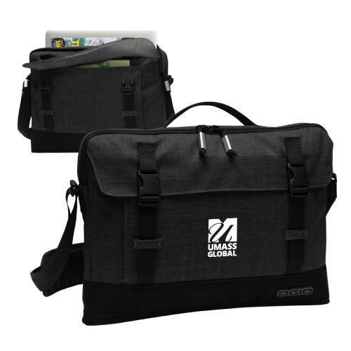  OGIO Heather Grey Apex 15 Slim Case - UMass Global Primary Logo Stacked