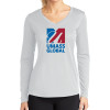 Thumbnail image for  Womens White Performance Long Sleeve V Neck Shirt