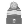 Thumbnail image for  Grey/White Two Tone Knit Pom Beanie w/Cuff