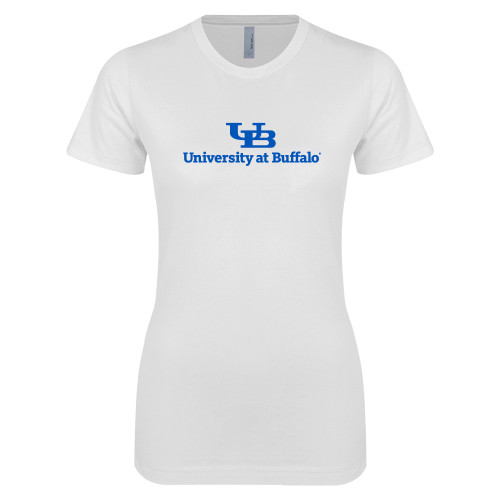  Next Level Womens White Boyfriend Tee - Primary Lock Up