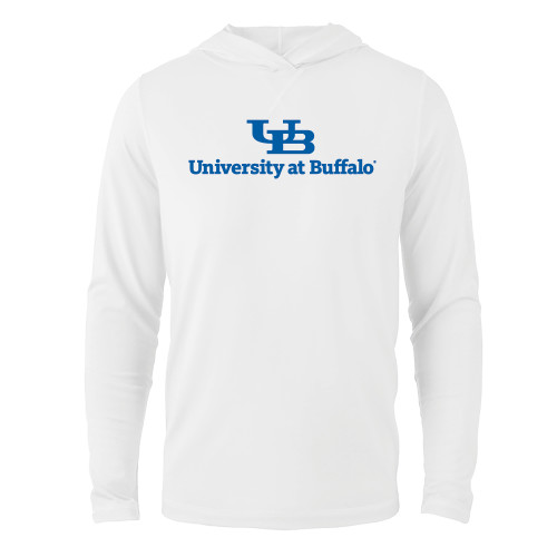  White Long Sleeve Hooded Tee - Primary Lock Up
