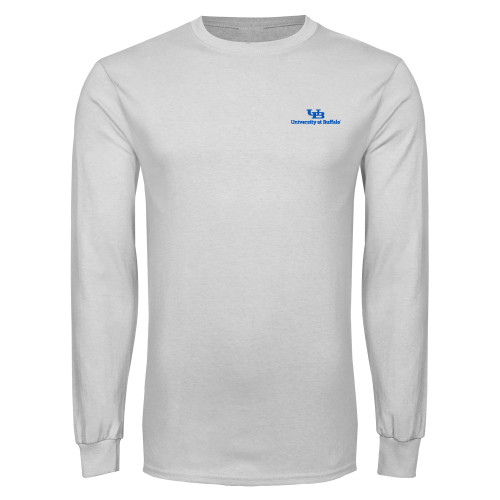  White Long Sleeve T Shirt - Primary Lock Up