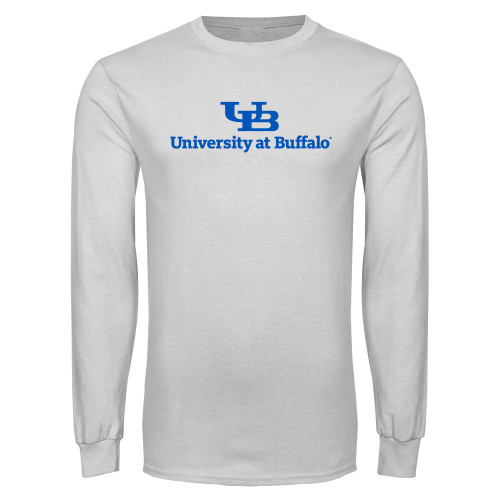  White Long Sleeve T Shirt - Primary Lock Up