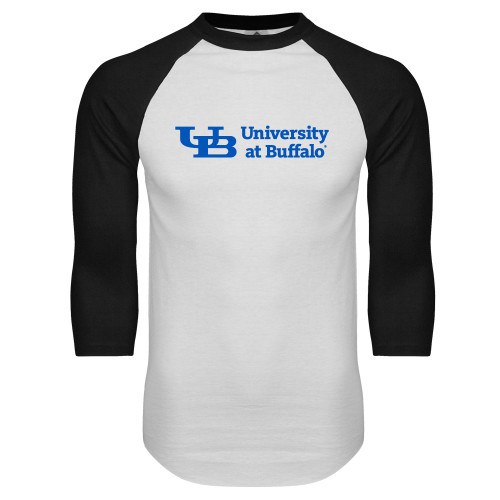  White/Black Raglan Baseball T Shirt - Secondary Lock Up