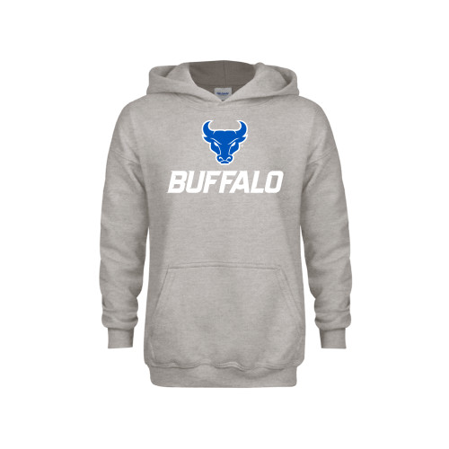  Youth Grey Fleece Hood - Two color Primary Athletic Mark