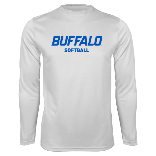  White Performance Long Sleeve Shirt - Softball
