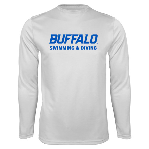  White Performance Long Sleeve Shirt - Swimming and Diving