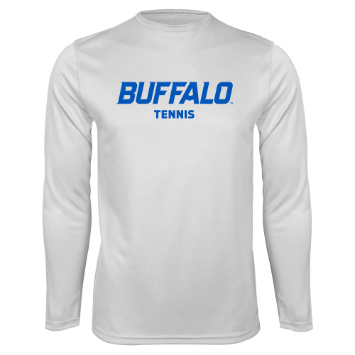  White Performance Long Sleeve Shirt - Tennis