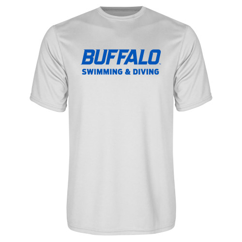 White Performance Tee - Swimming and Diving