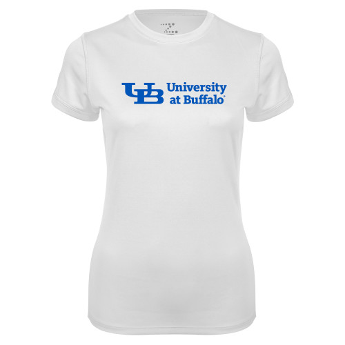  Womens White Performance Tee - Secondary Lock Up