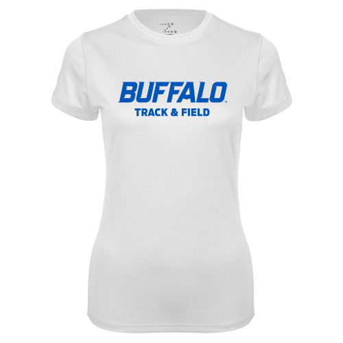  Womens White Performance Tee - Track and Field